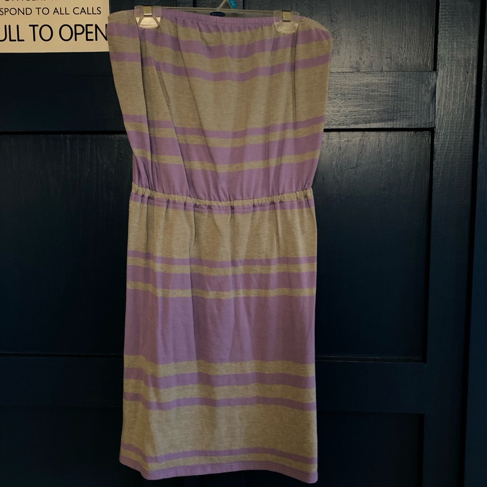 Strapless Purple and Grey Old Navy Dress